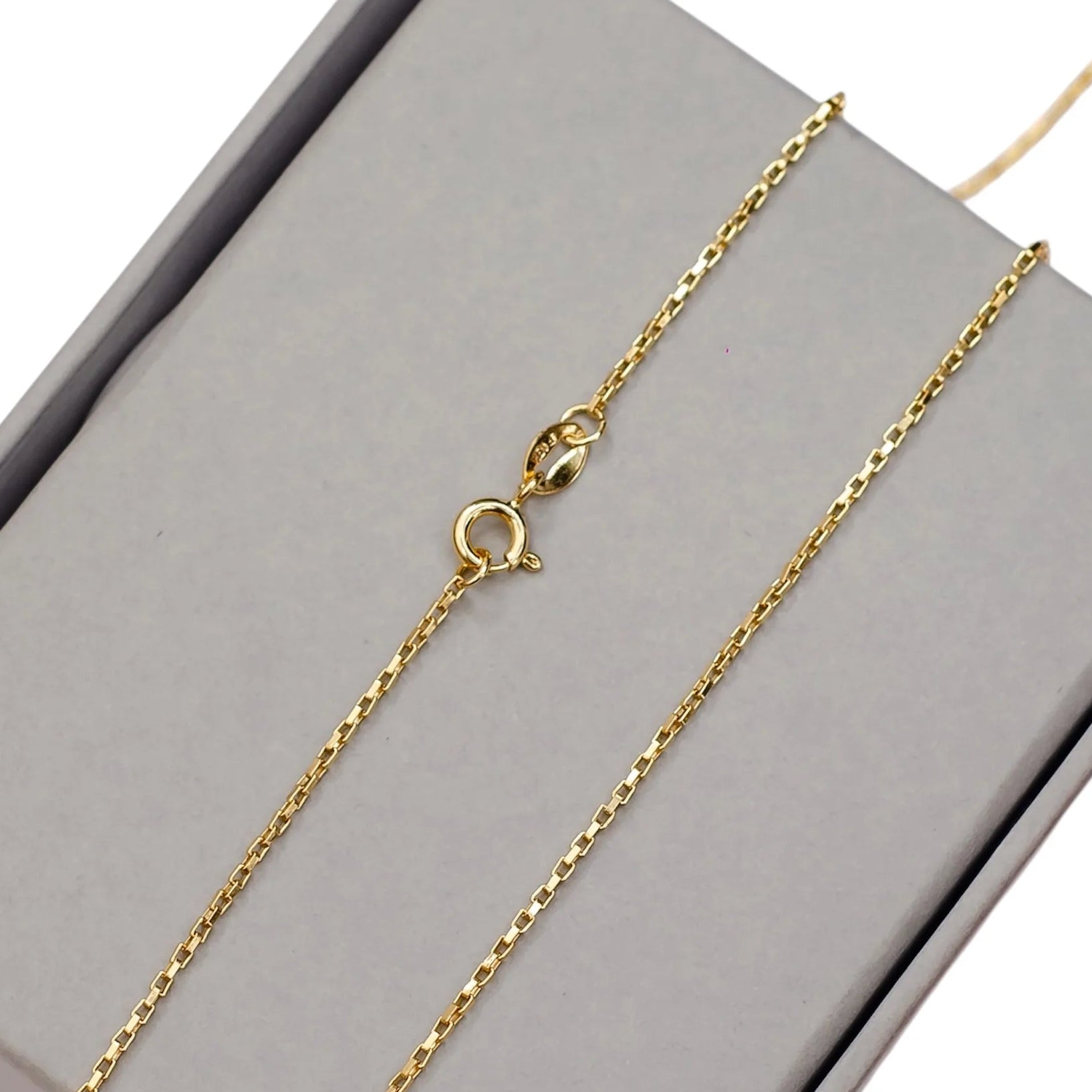Corrente Tijolinho 1mm Banhado a Ouro 18k