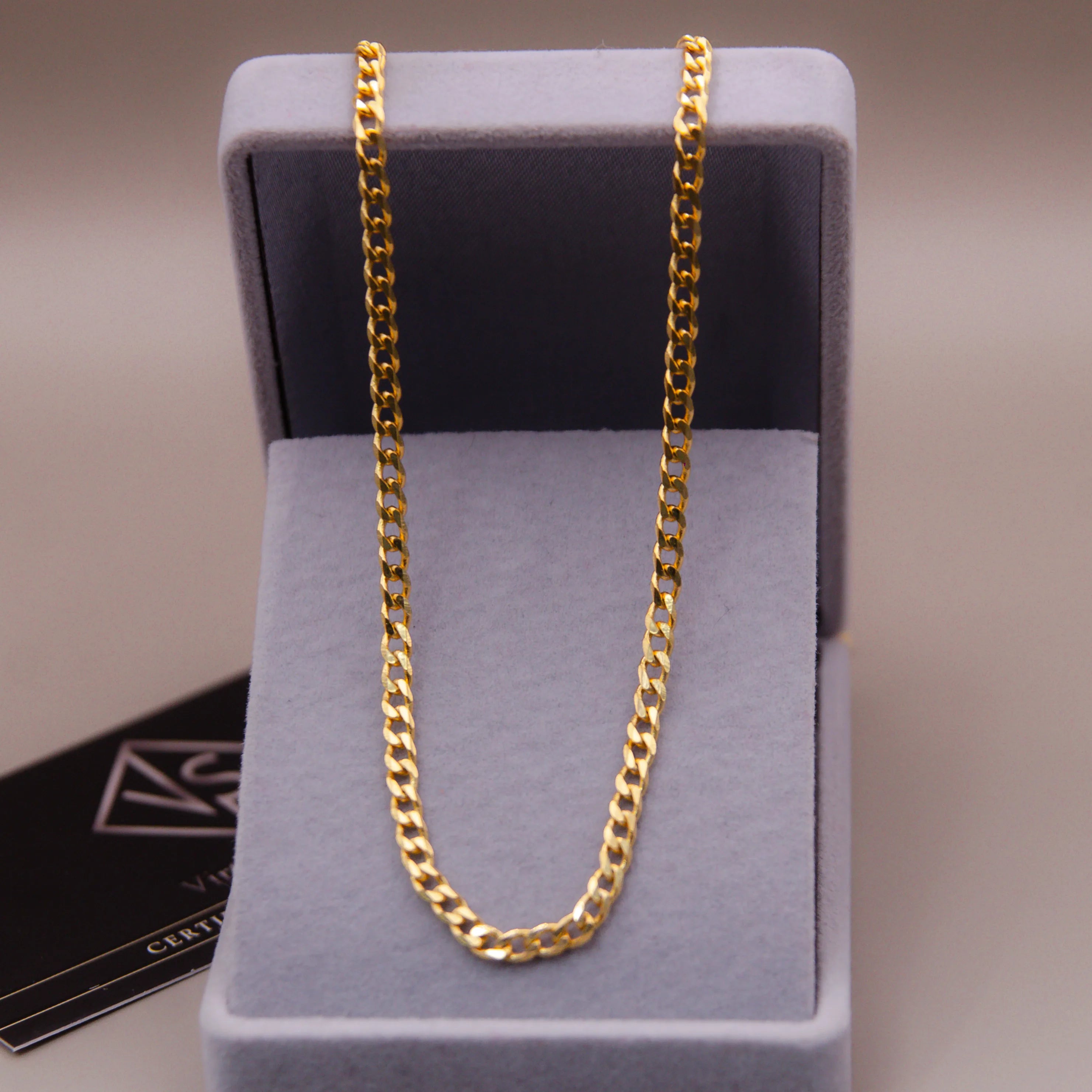 Corrente Grumet 3mm Banhado a Ouro 18k