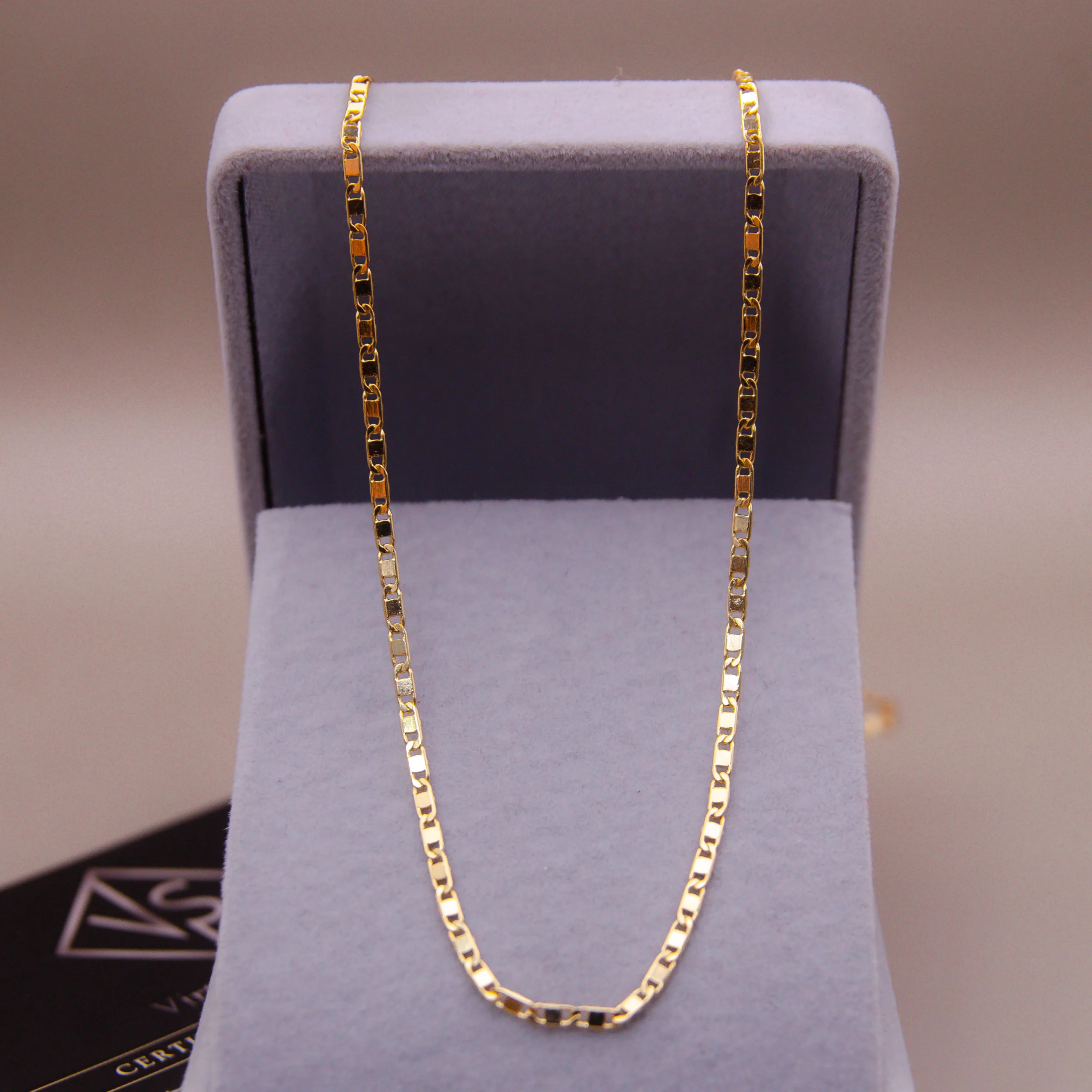 Corrente Piastrine 2mm - Banhado a Ouro 18k