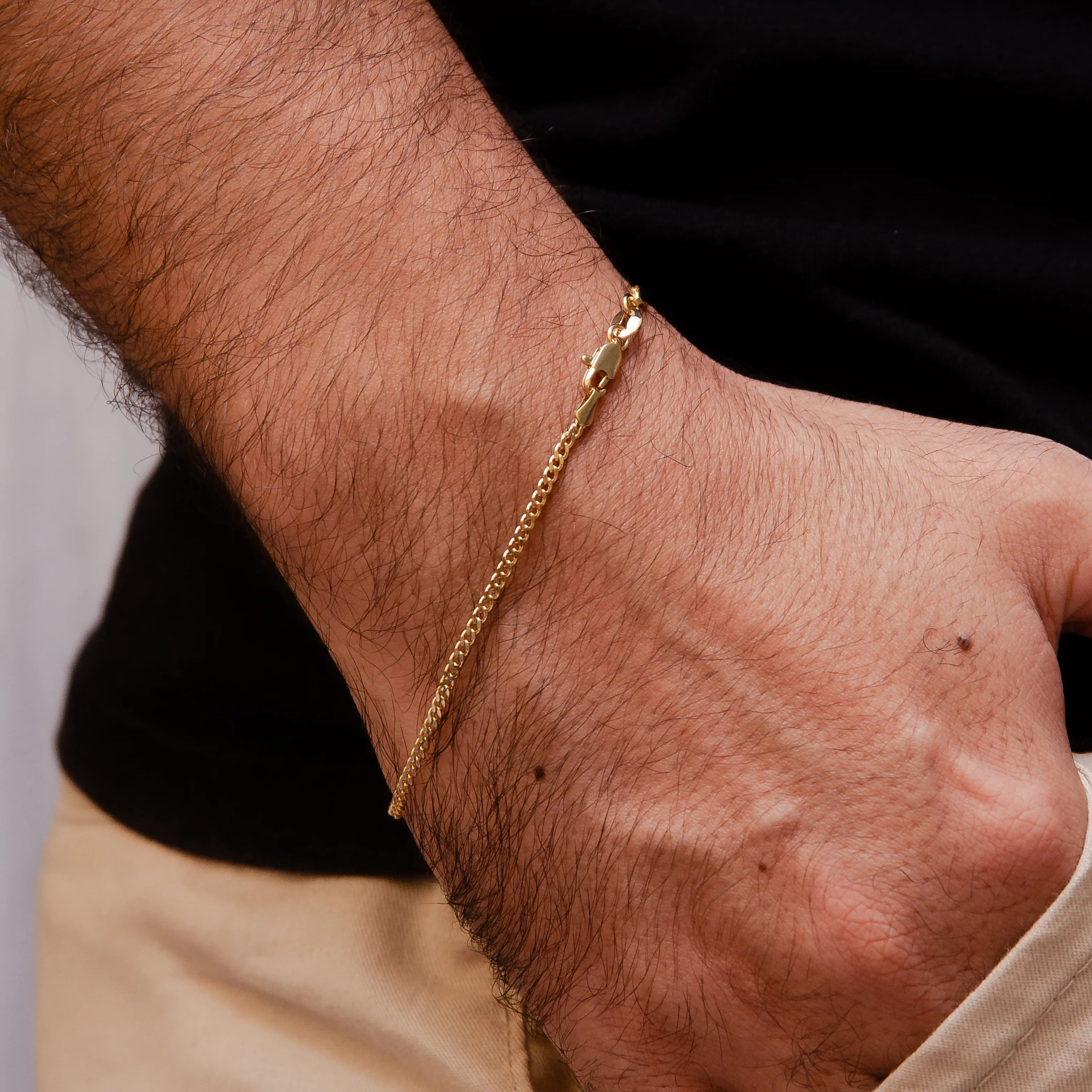 Pulseira Escama 2mm Banhado a ouro 18k