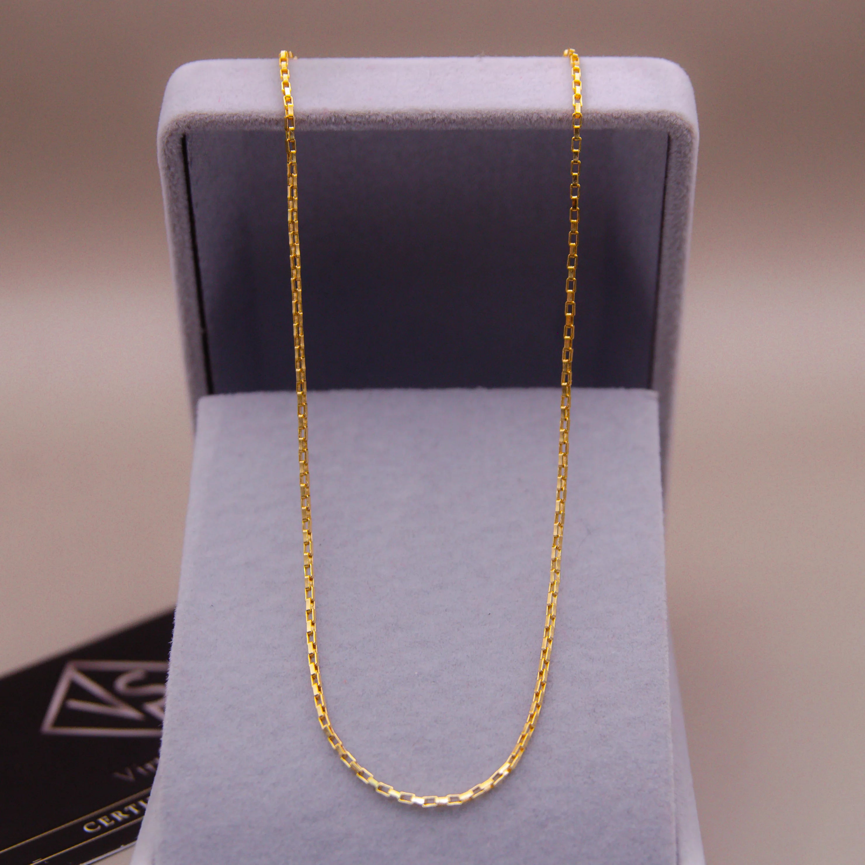 Corrente Tijolinho 1mm Banhado a Ouro 18k
