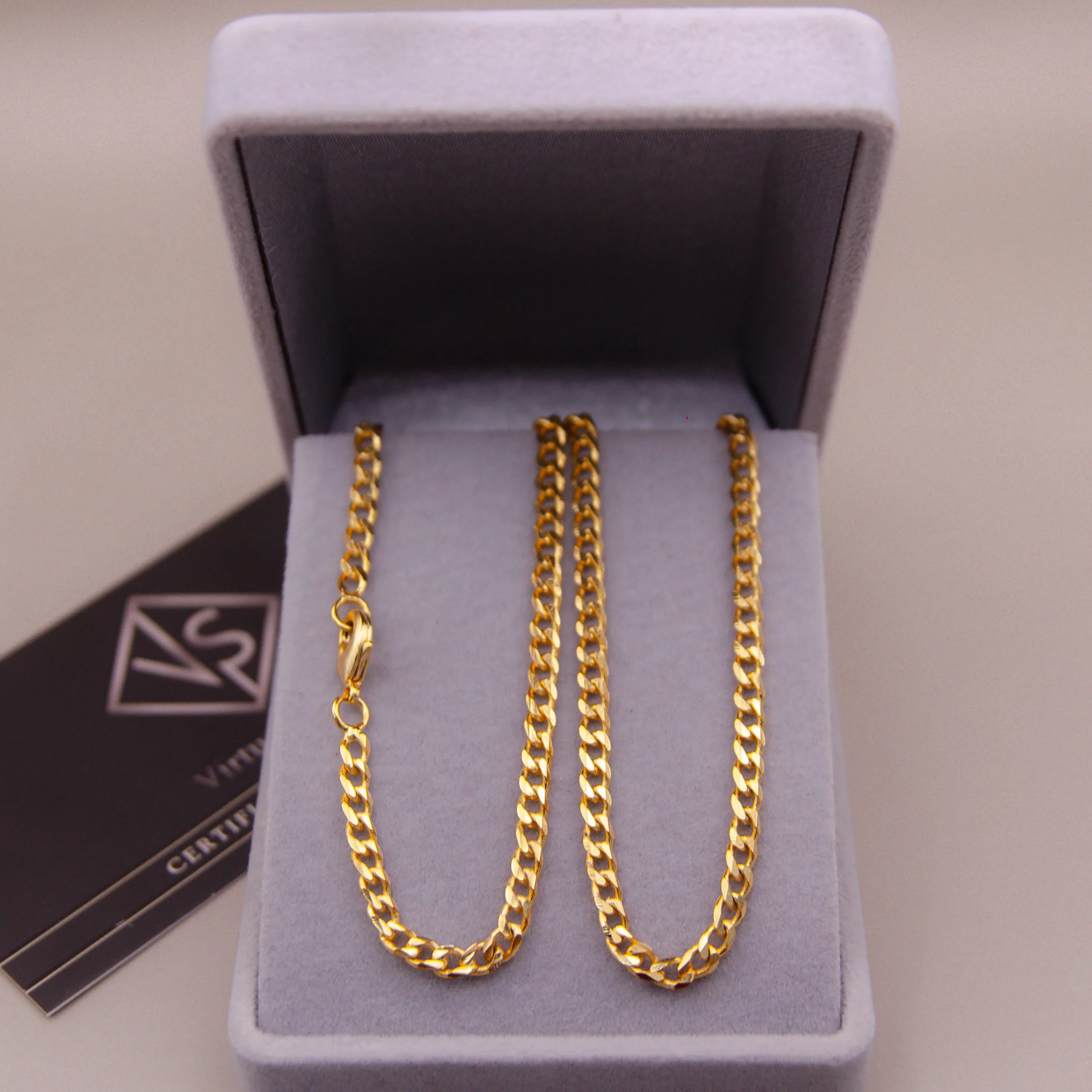 Corrente Grumet 3mm Banhado a Ouro 18k