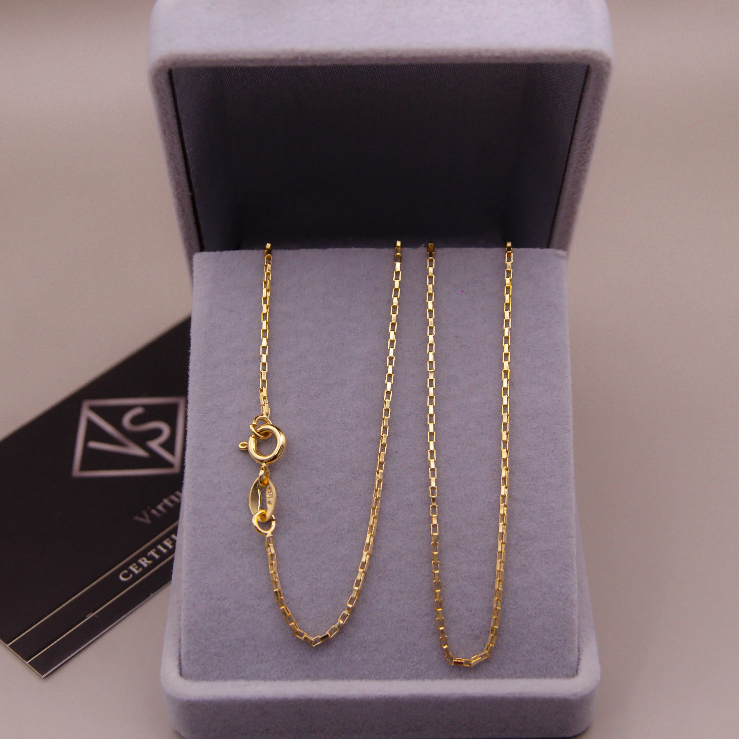 Corrente Tijolinho 1mm Banhado a Ouro 18k