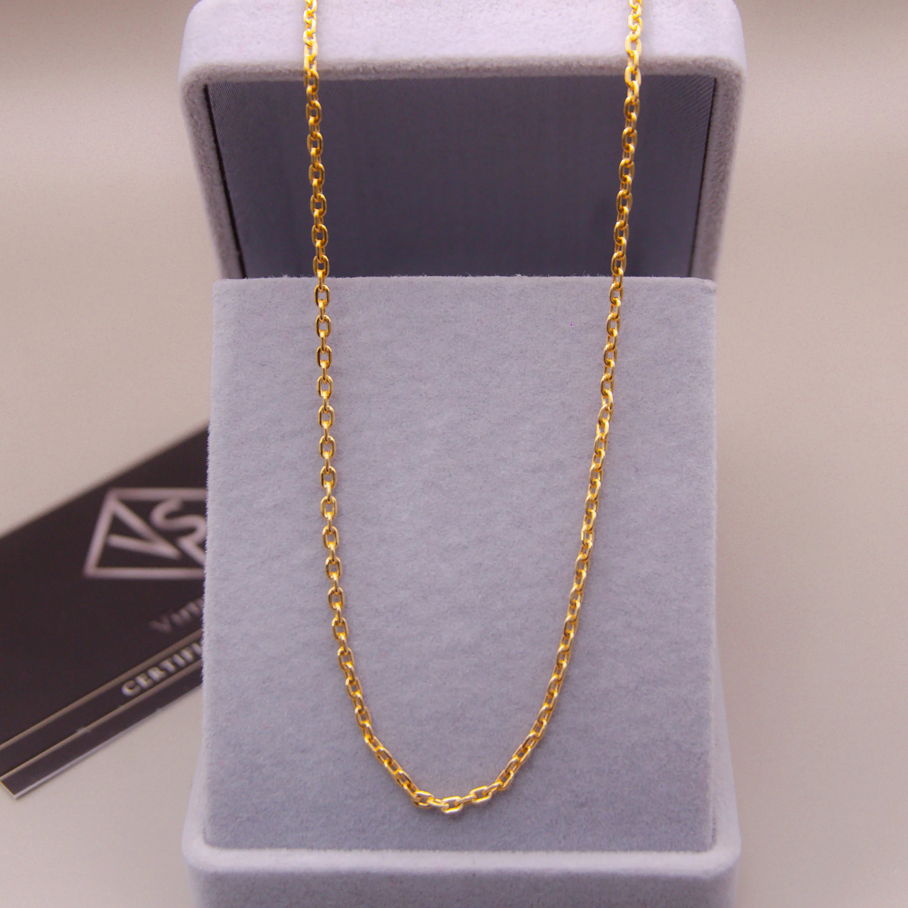 Corrente Cadeado 2mm Banhado a ouro 18k