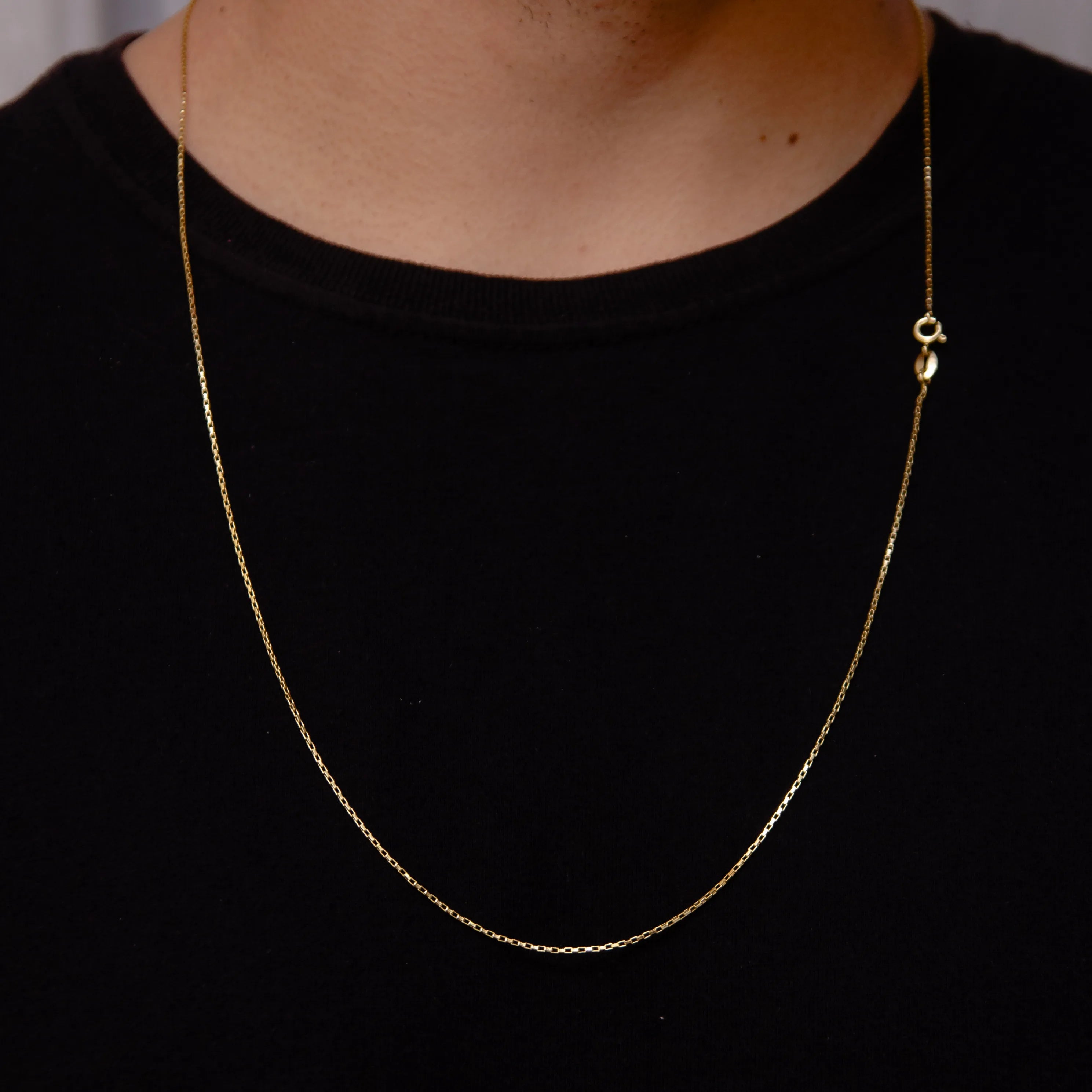Corrente Tijolinho 1mm Banhado a Ouro 18k