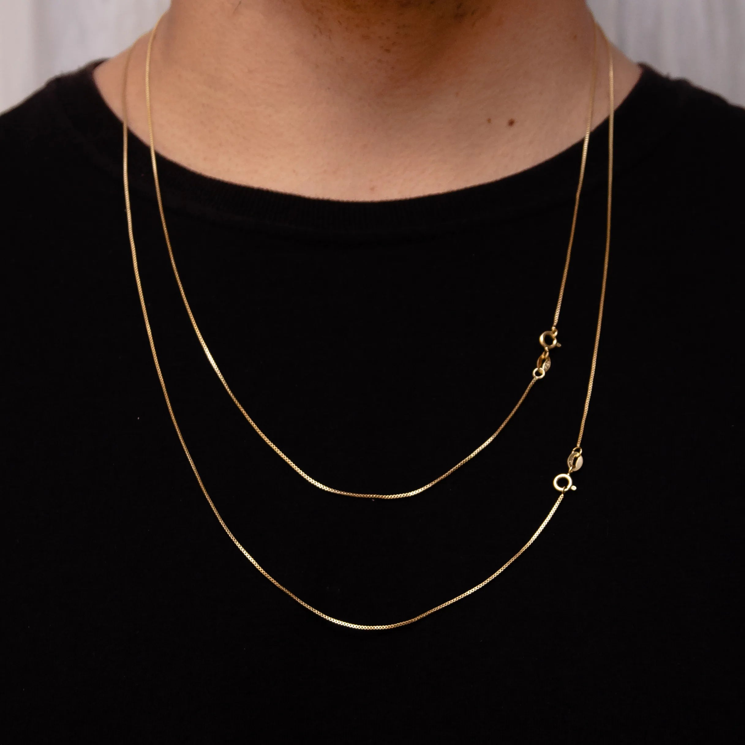 CORRENTE VENEZIANA 1MM COM CRUZ PALITO BANHADO A OURO 18K