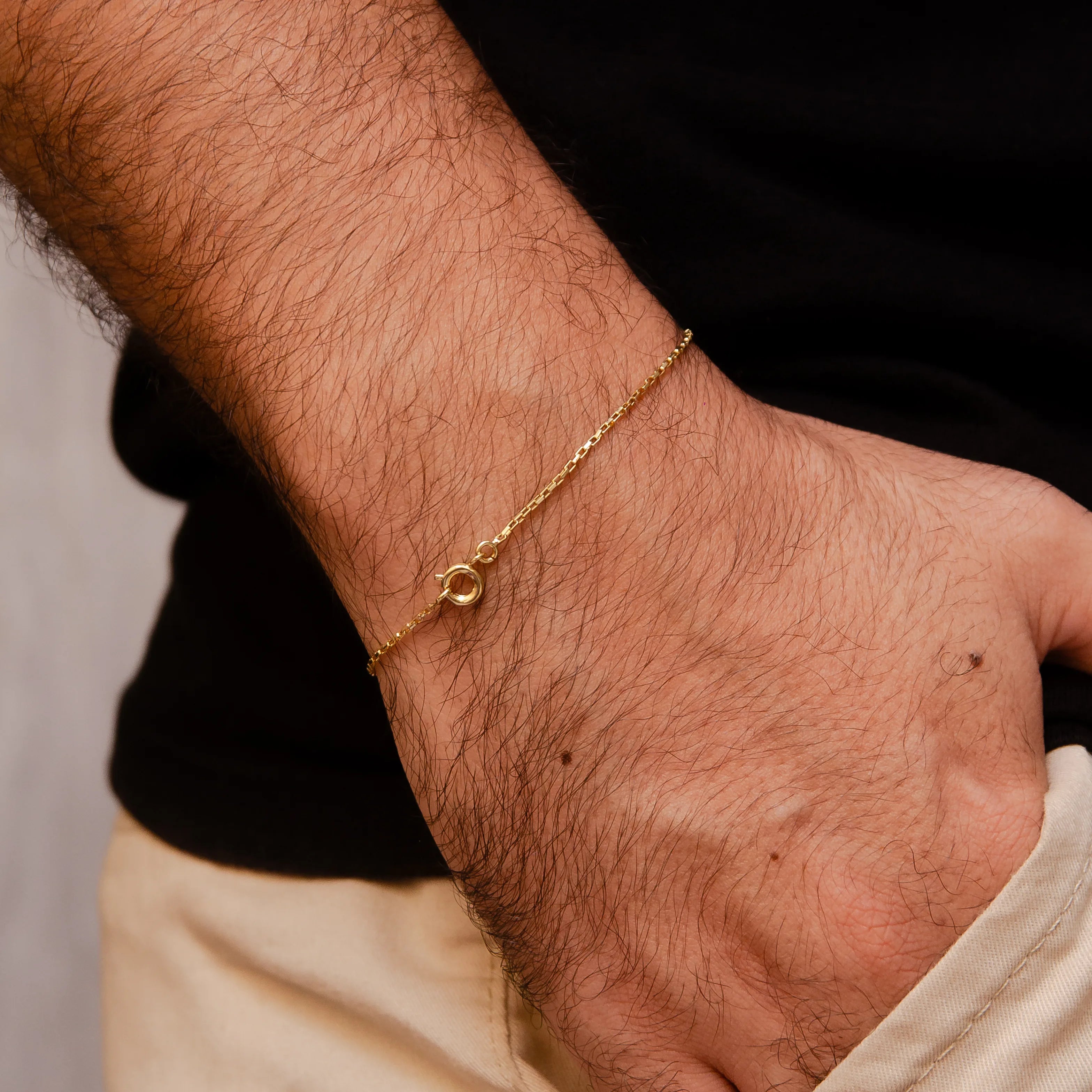 Pulseira Tijolinho 1mm Banhado a Ouro 18k
